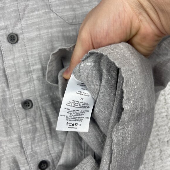 Woolrich Button Down Shirt Men's Large Short Sleeve Summer Outdoor Retro Gray - Picture 11 of 16